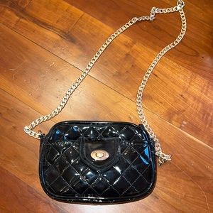 Black vinyl purse